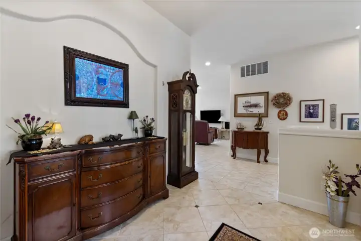 Walking in the front door with the inviting entry