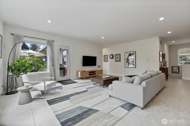 Virtually staged living room