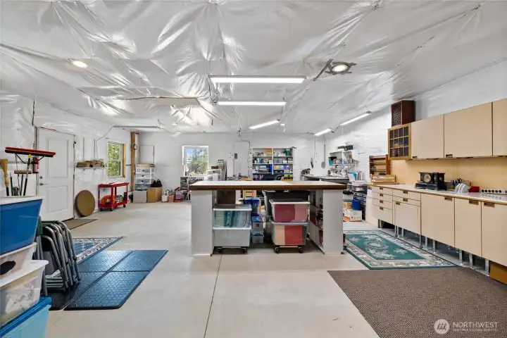 The 1600 sqft basement has all the plumbing in to finish adding the bathroom and washer & dryer or leave it as a design studio