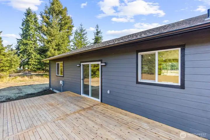 Deck off sliding glass door, makes enjoying your private yard a breeze!