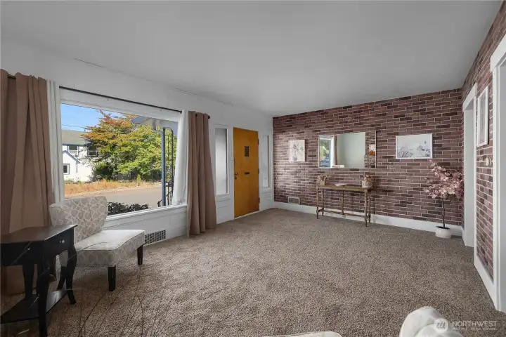 Large picture window in the living room.