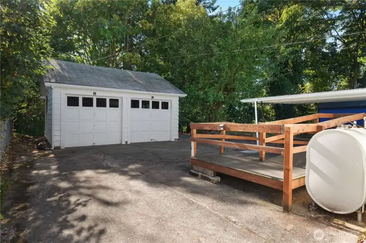 Behind the home, double garage and wheelchair ramp for extra access.