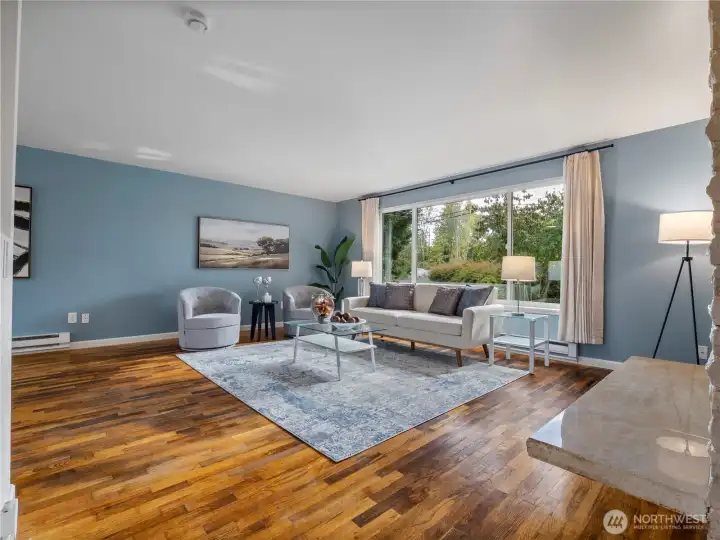 Living room from hallway/kitchen area