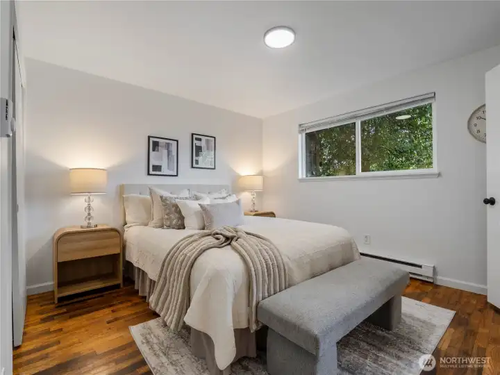 Primary bedroom, facing private back yard