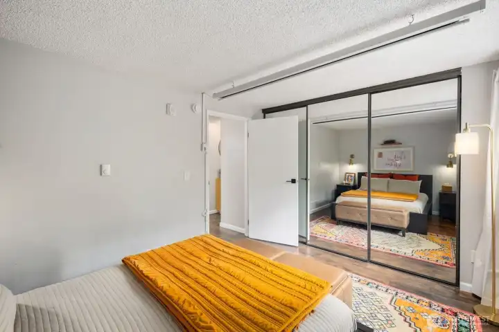 Primary bedroom has oversized closet