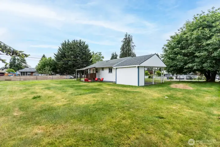 Such a private backyard on this property which sits on a corner lot for easy access if you ever built an ADU on this 10,000 sf level lot