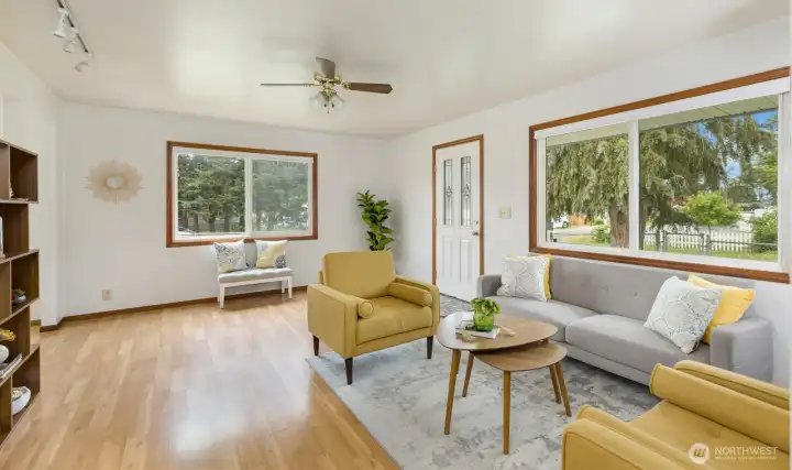 Lots of light filters into this bright home through the new windows