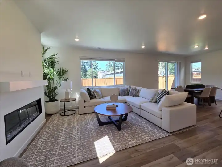 This bright and open great room is perfect for entertaining friends and family.