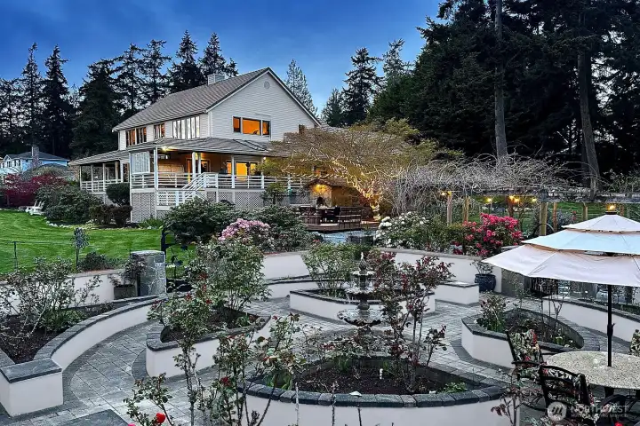 Dine in the Chateau Rose Garden.