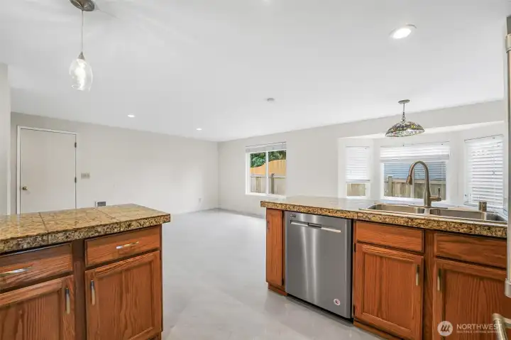 Spacious and open kitchen.