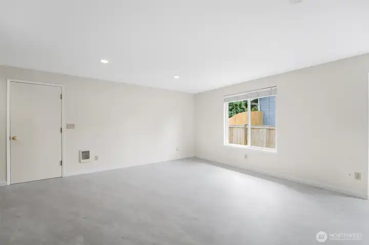 Spacious and bright dining area.