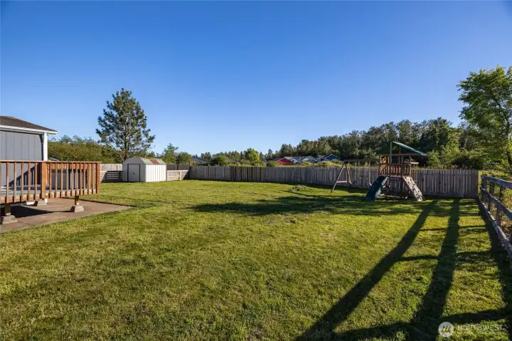 Enjoy Fully Fenced Yard (playset can be included in sale or removed)