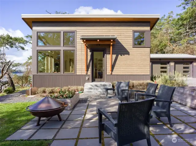 Patio with Raised Garden Beds