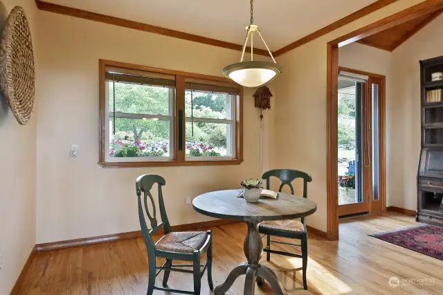 This room could be a formal dining area, a reading room or a cozy den.