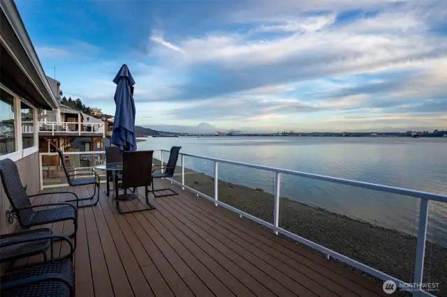 Spacious deck off the dining room is perfect for entertaining.