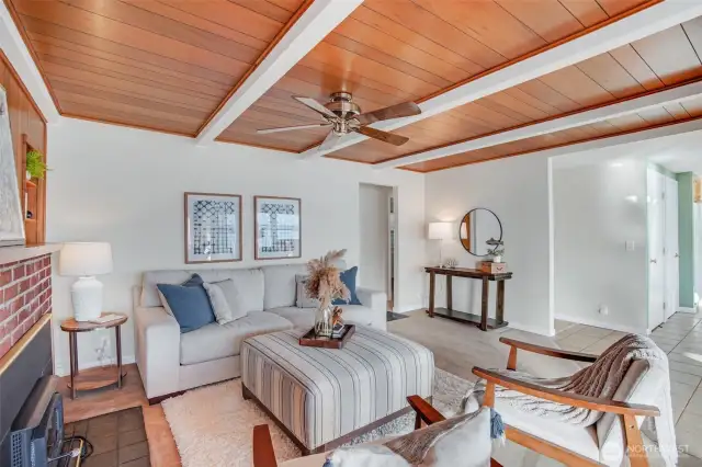Neutral paint and flooring offers a clean slate for your decor.