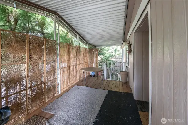 Fully covered front porch