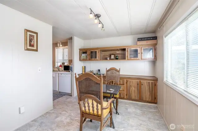 Dining Room with built in cabinets