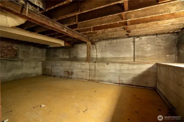 Basement area front of house.