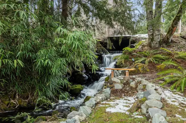Sitting next to the falls and listening to the sound of the water is my favorite part of this property. It is so peaceful.