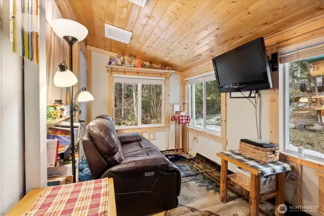 The main living room. This property has Century Link internet access, a desirable commodity in Ashford.