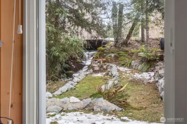 Out your living room window see your own, private falls every morning.