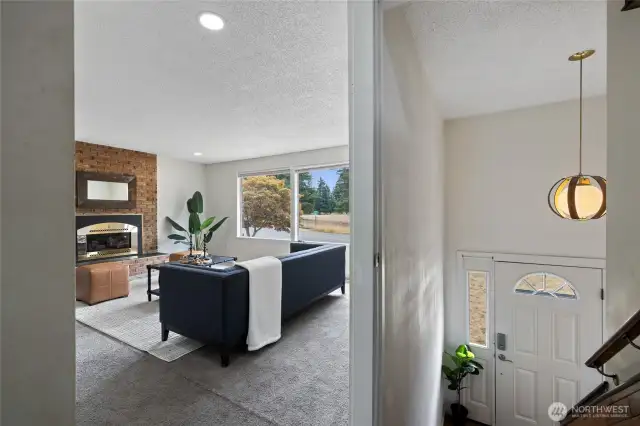 Large Living Room on Main Floor with Gas Insert