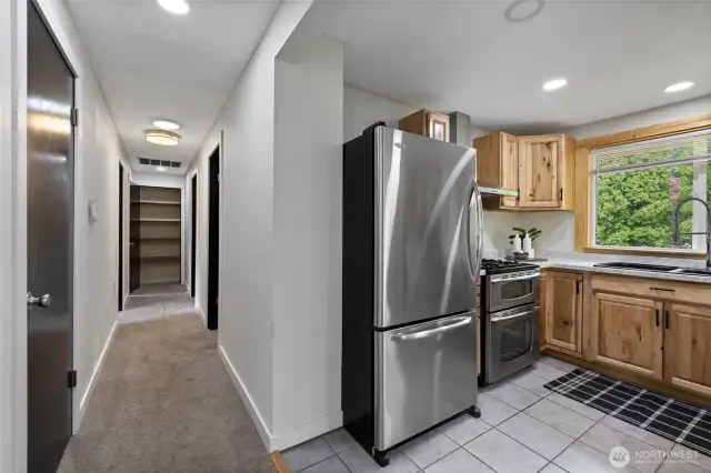 Hallway Towards Three Bedrooms on Main Level