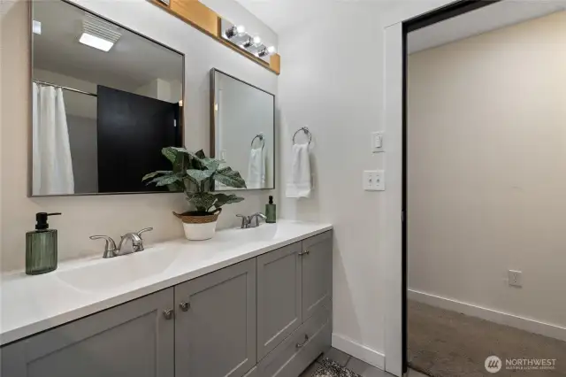 Double Sink Vanity and lots of cabinet storage