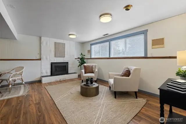 Daylight Basement offers large living room, access to garage and exterior ground floor access