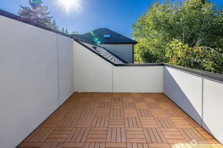 Another view of the private deck off of the main floor.