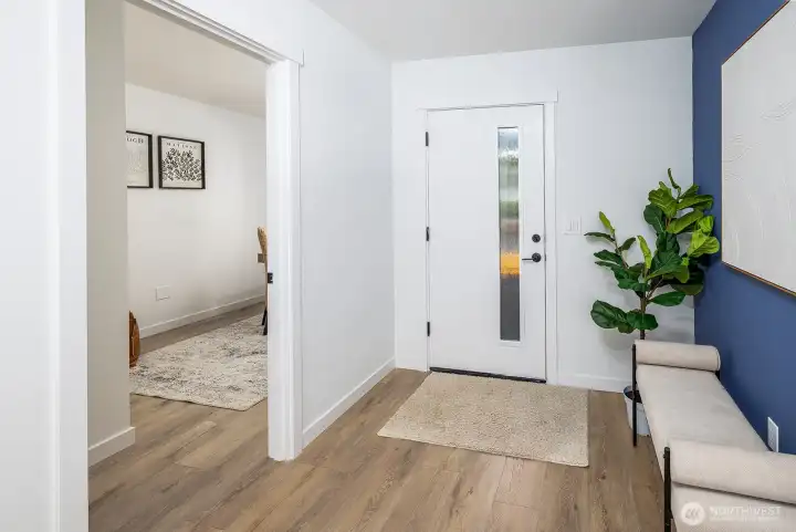 Large and open entry with the office just off from the front door.
