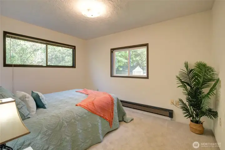 Bedroom has a new window and brand new carpet