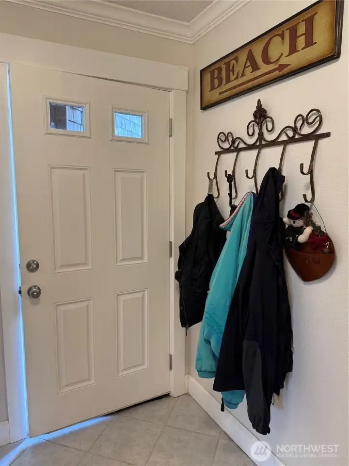 Entrance with coat hangers