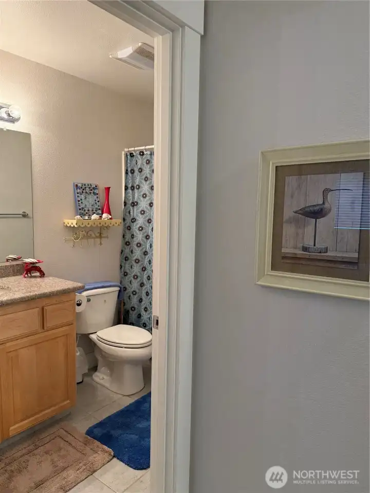 Hall into bathroom