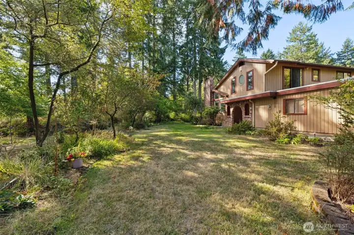View of the front yard and door.