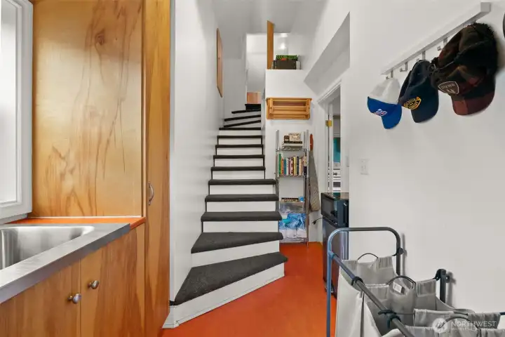 Stairs to primary bedroom