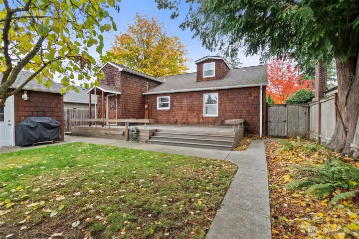 Large Backyard with hot tub.