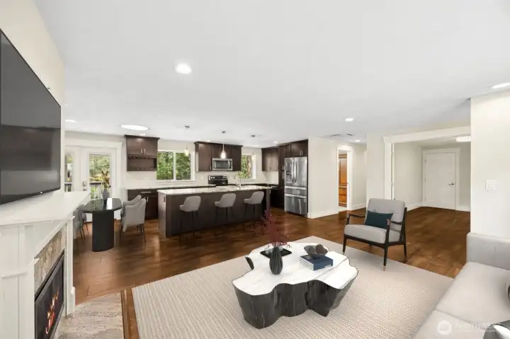 Great Room, Kitchen, Dining, and Living