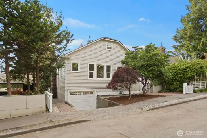 1 car garage with driveway parking.