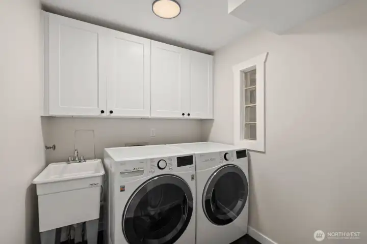 Laundry Room with rinse/soak sink.