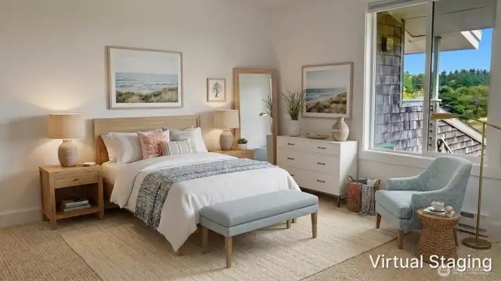 Bright and spacious primary bedroom with large windows for abundant natural light.