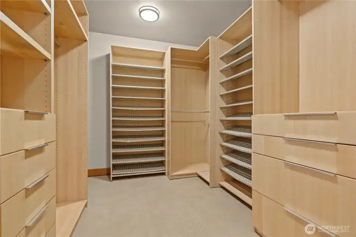 Thoughtfully designed very large primary closet
