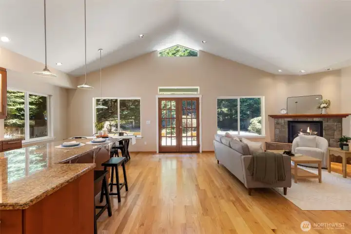 Open concept kitchen and living room