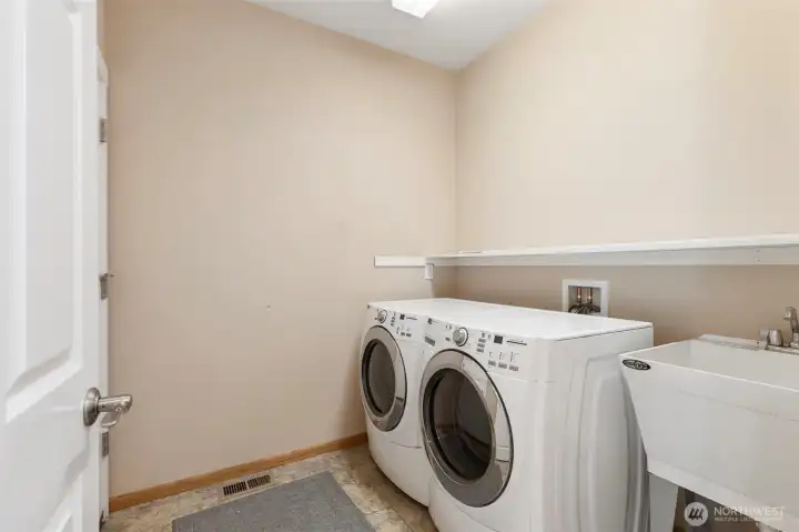 Laundry room leads out to garage