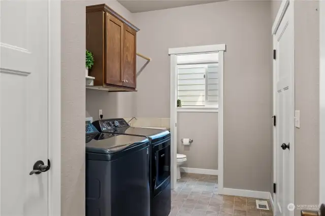 UTILITY ROOM WITH STORAGE | PRIVATE HALF BATH