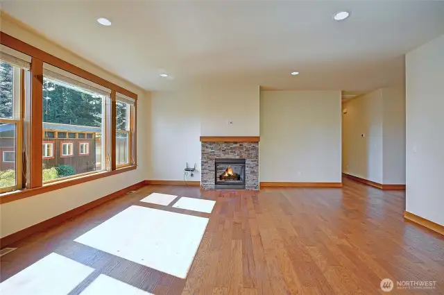Gas Fireplace, Picture Windows, Hardwoods and Beautiful Trim~