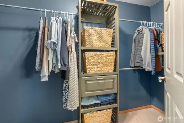 The walk-in closet in the Primary bedroom is larger than this picture shows!!