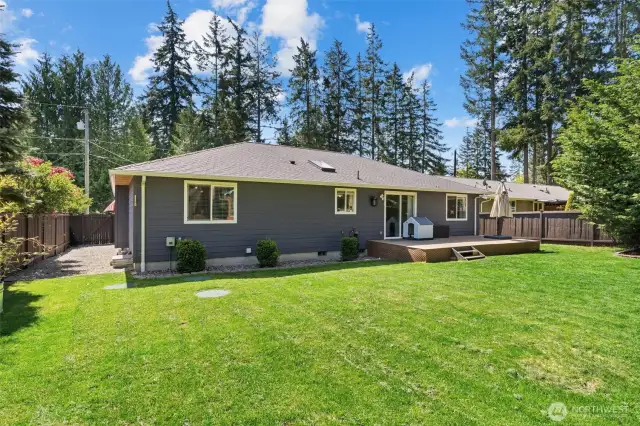 Exterior back of the home looks fantastic as well! Notice how much room is on the side of the house!
