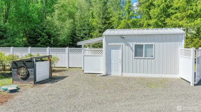 This separate tractor shed is fully insulated and equipped with power, ensuring year-round functionality. Plus, all outbuildings on the property are supplied with electricity for added convenience.
